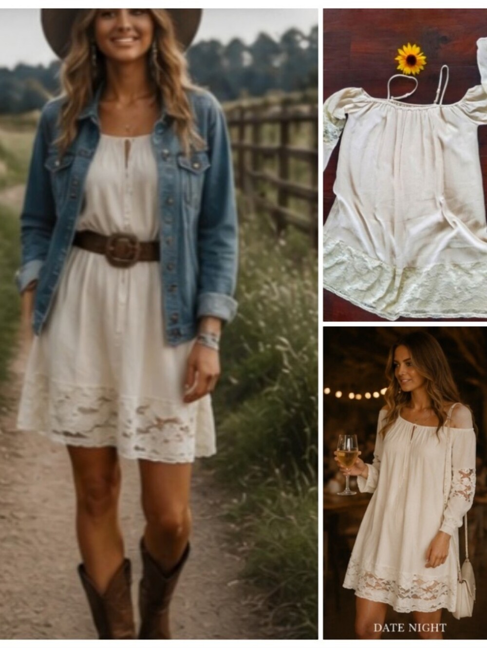 CATO CREAM BOHO DRESS 🐈‍⬛